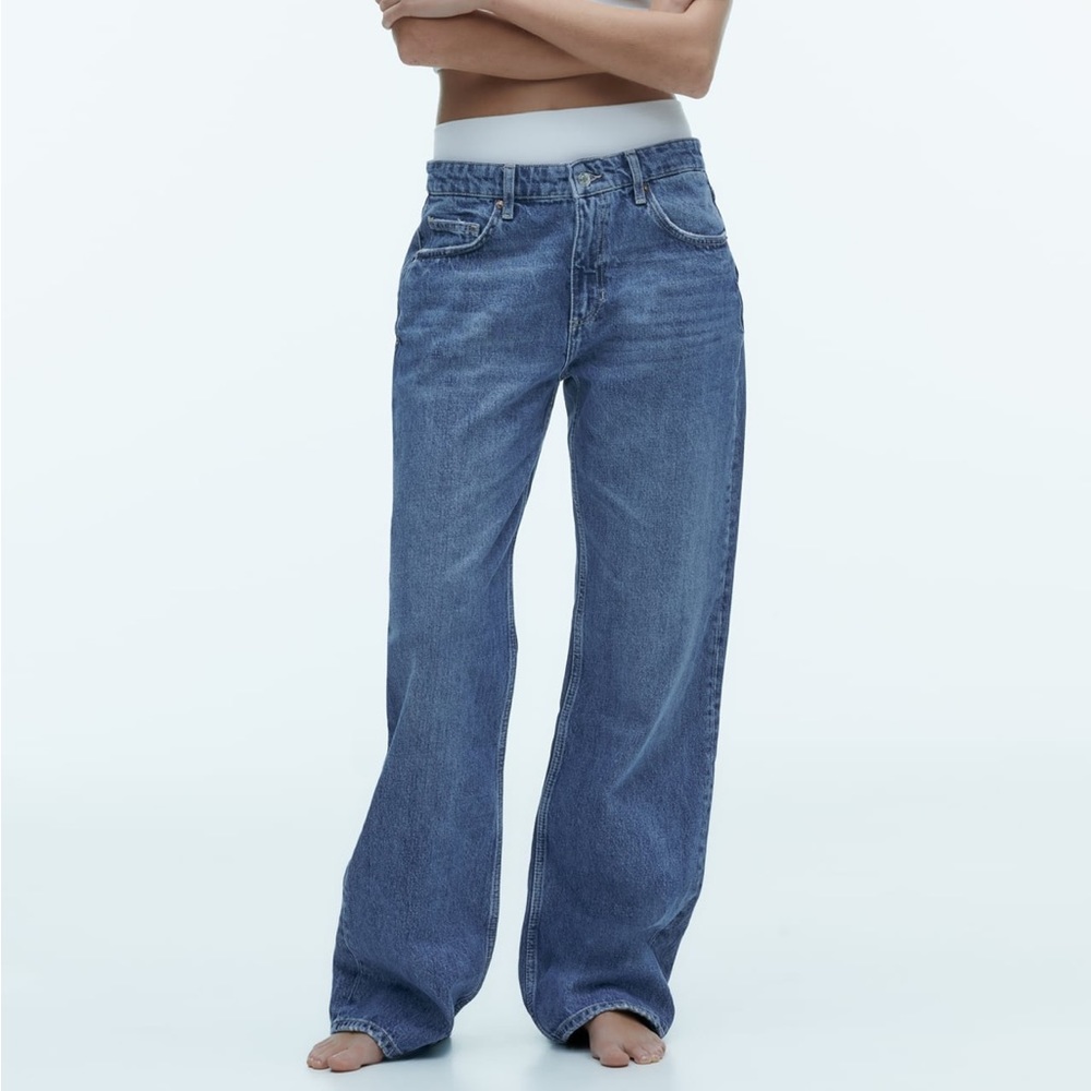 Zara Mid rise wide leg loose Jeans